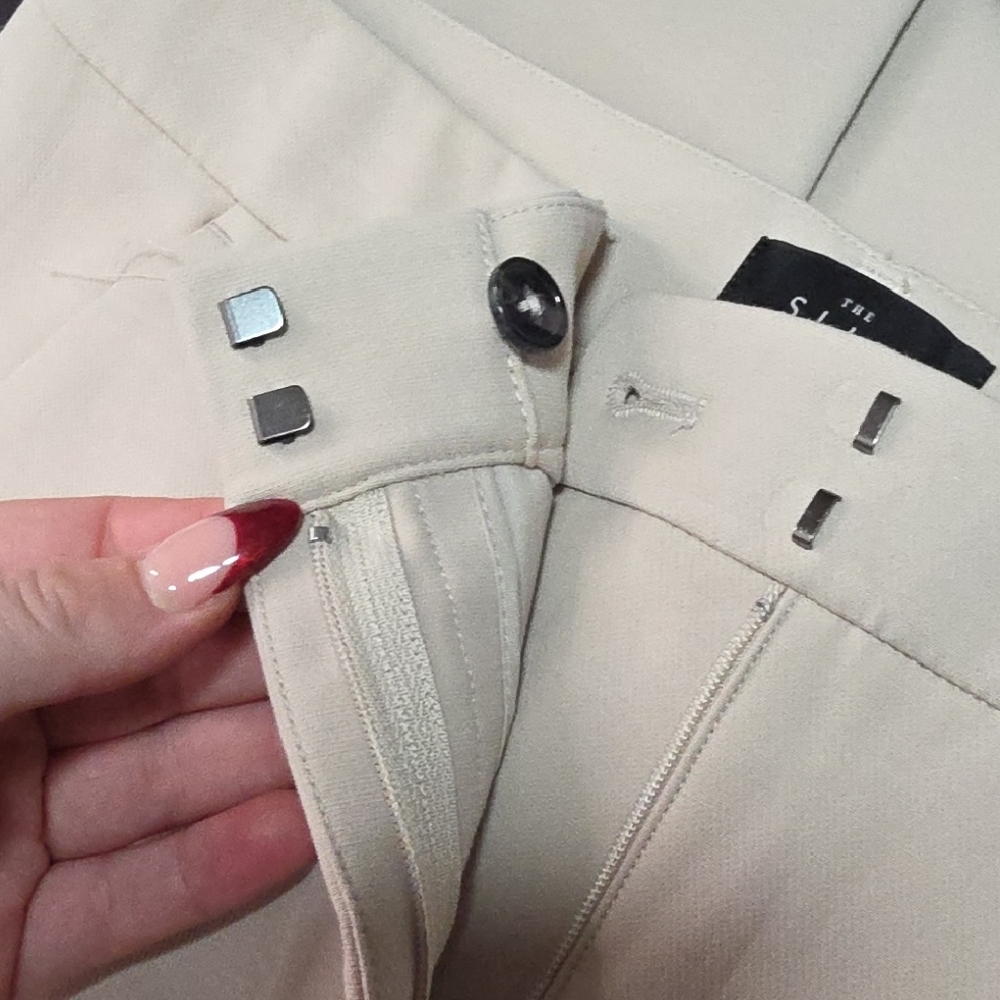 White House Black Market Beige Straight Leg Pants - Picture 4 of 6